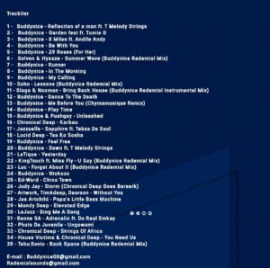 Buddynice – Redemial Sounds Chill Sessions tracklist